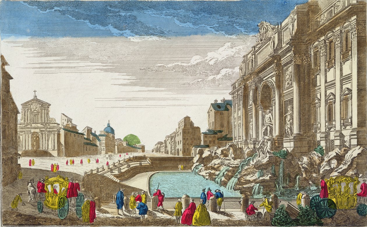 The Trevi Fountain, Rome by French School