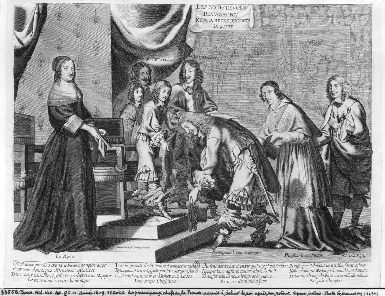 The Chiefs of the Fronde Admitted to Greet King Louis XIV after His Return by French School