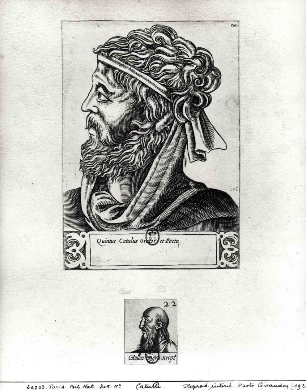 Two portraits of Catullus by French School