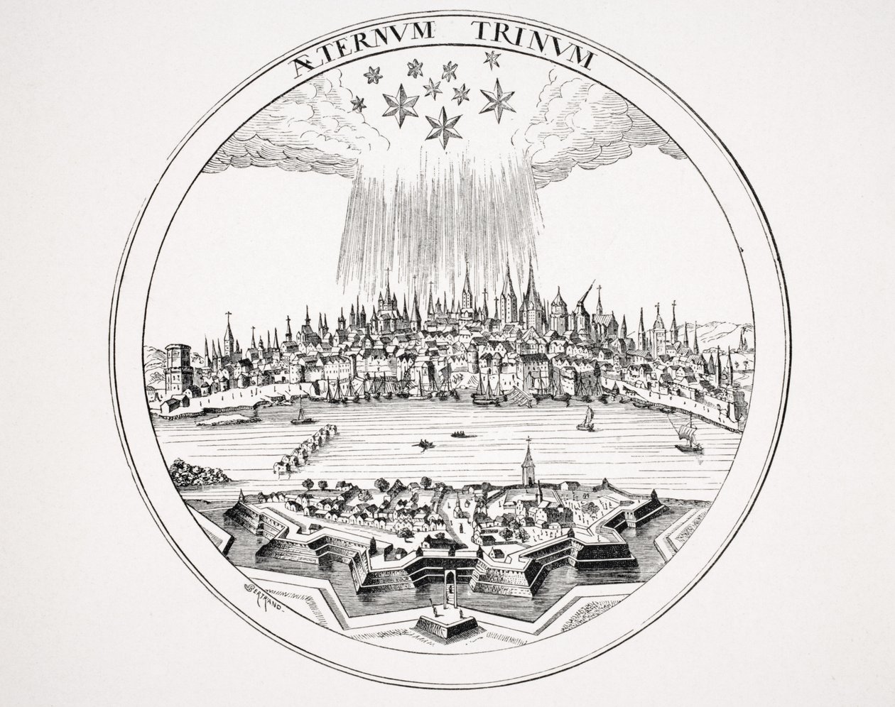 View of Cologne, after a copper engraving in 