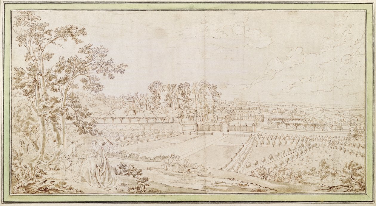 View of the Chateau of Celle-Saint-Cloud by French School