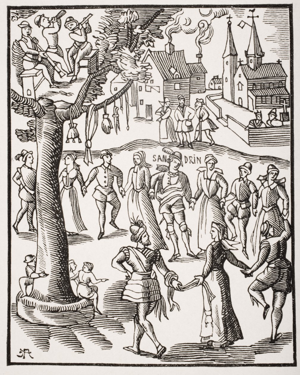 Village Feast, after a 16th Century Woodcut of the 