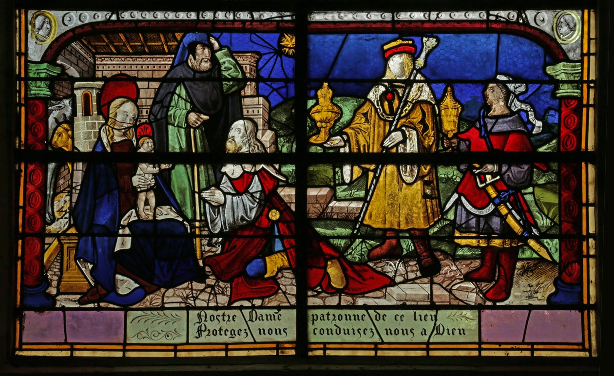 Window depicting the Adoration of the Magi by French School