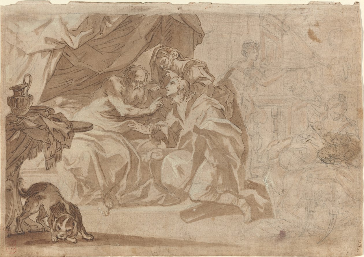 Jacob and Rebecca before Isaac by French 18th Century