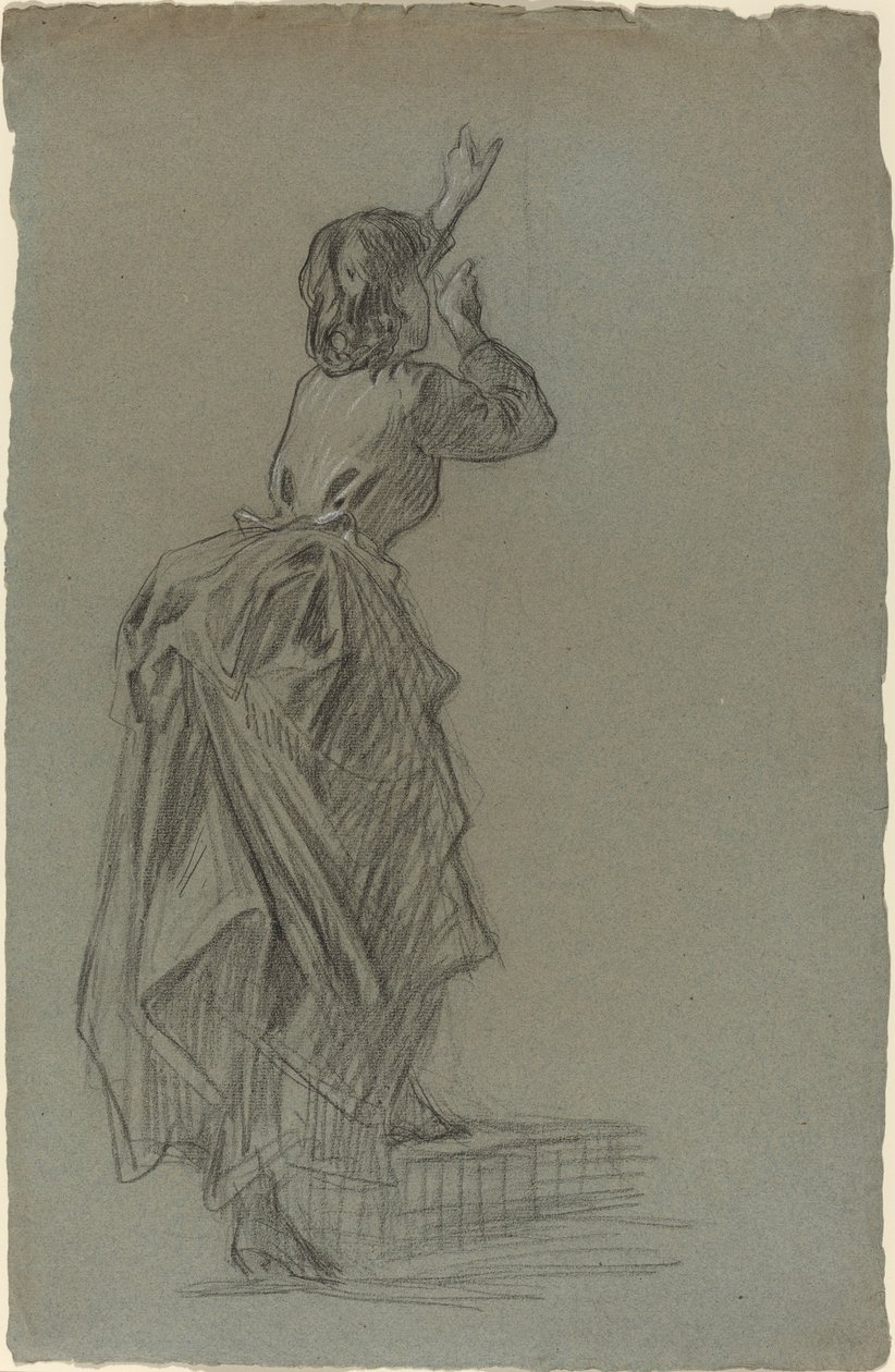 Young Woman Climbing a Step by French 19th Century