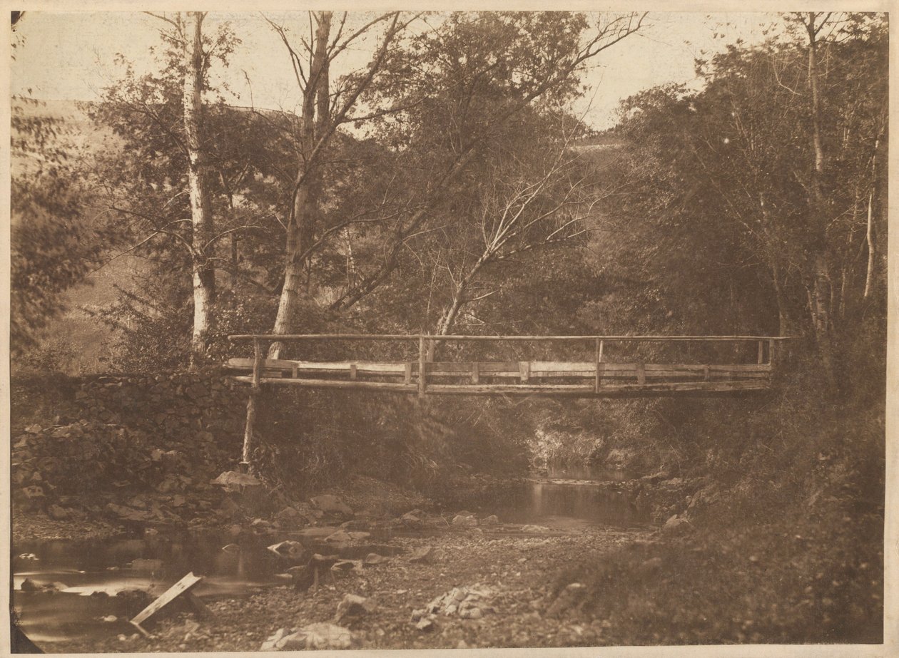 Landscape with Trees and Bridge, c. 1850 by French Photographer