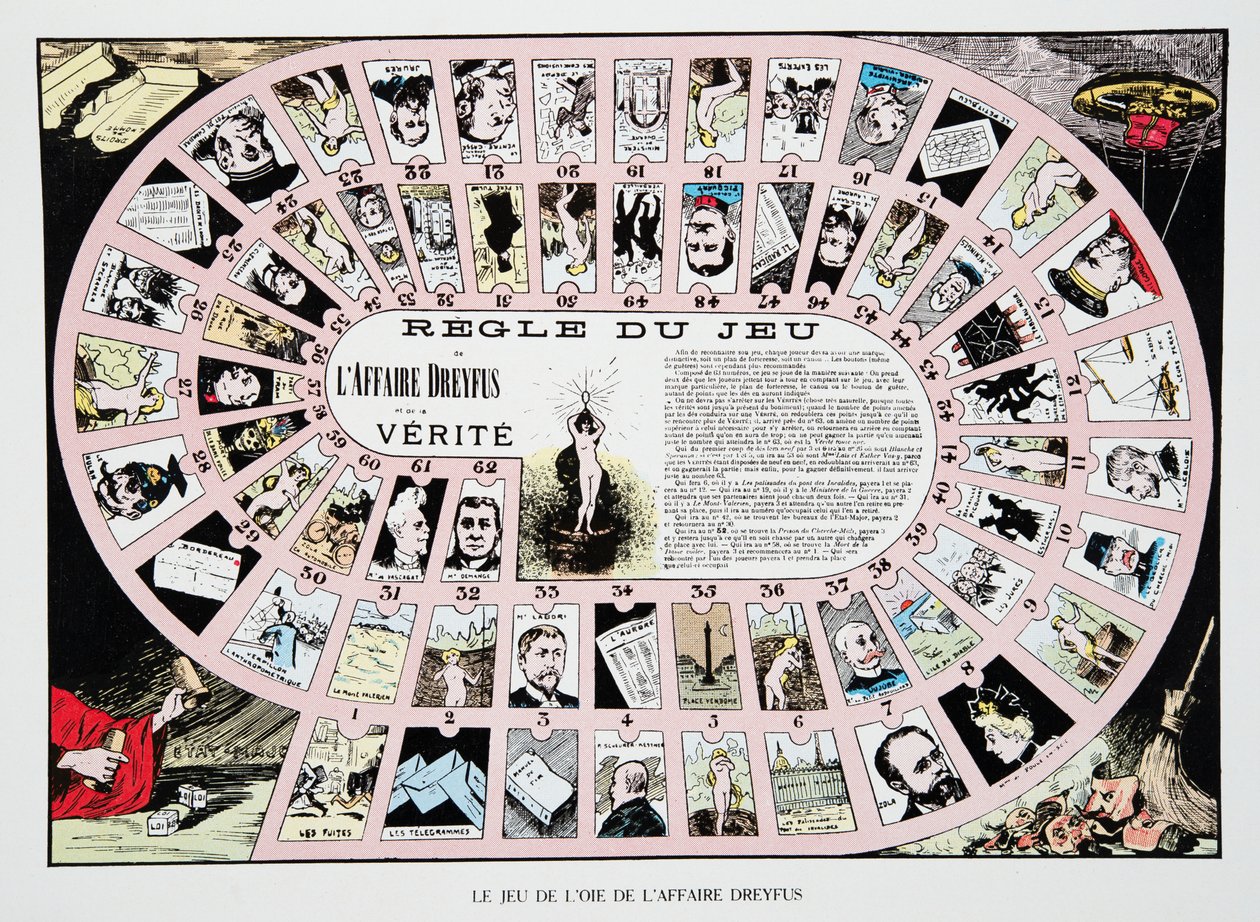 The Game of the Goose of the Dreyfus Affair, from History of the Third Republic, Vol. I, Political History, pub.1933 by French Photographer