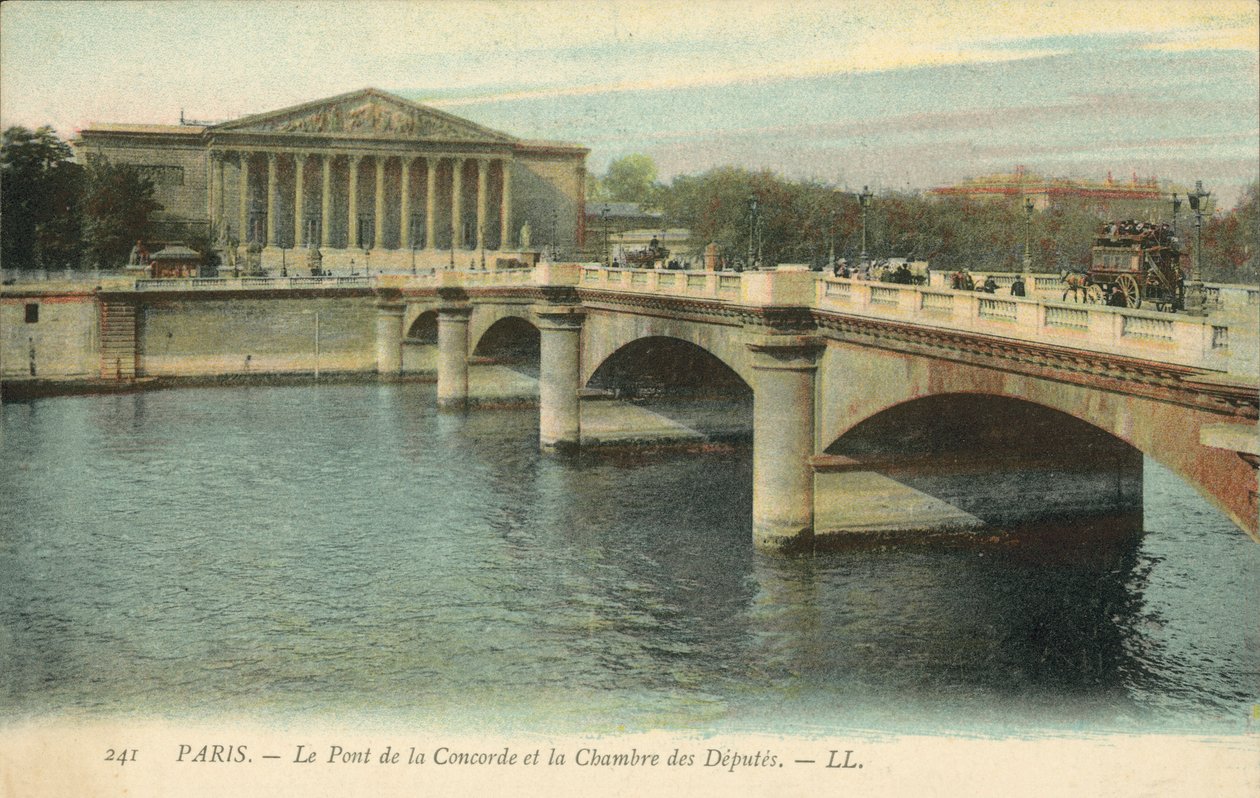 Paris, The Pont de la Concorde and the Chamber of Deputies by French Photographer