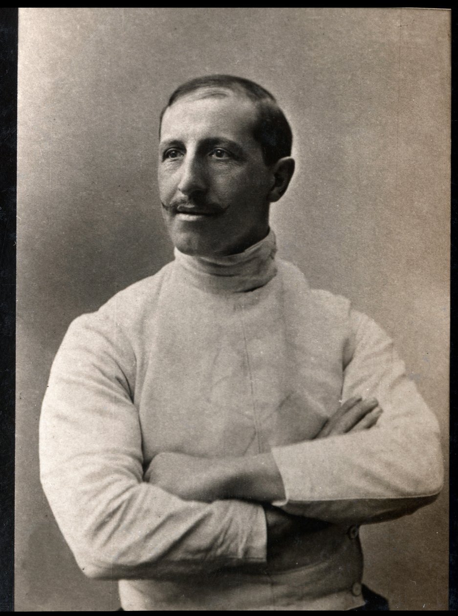 Portrait of Giuseppe Pini, Italian fencer by French Photographer