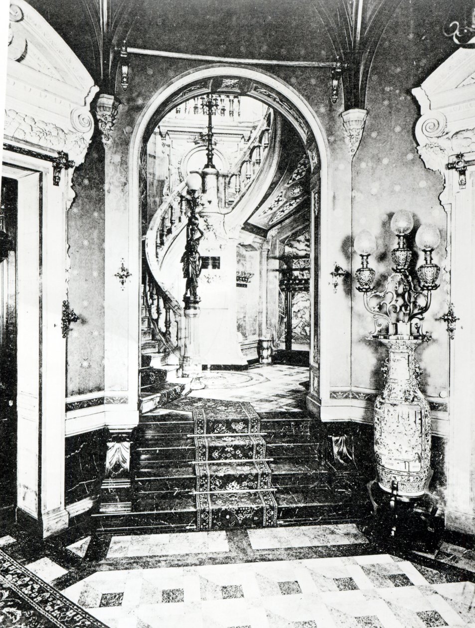 The Vestibule and Onyx Staircase in the Hotel de Paiva by French Photographer
