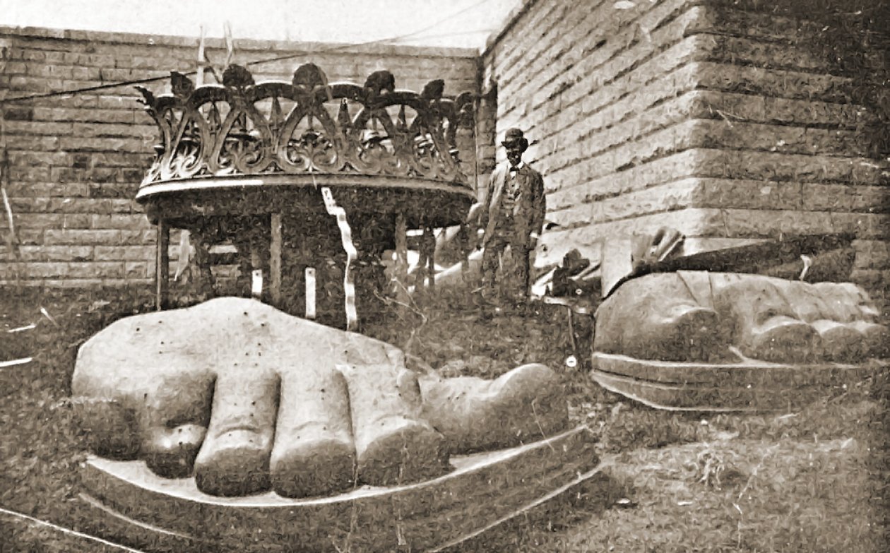 The Construction of the Statue of Liberty (Detail), c.1876 by French Photographer