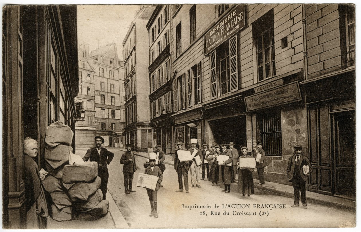 The release of newspaper sellers from the Action Francaise printing press by French Photographer
