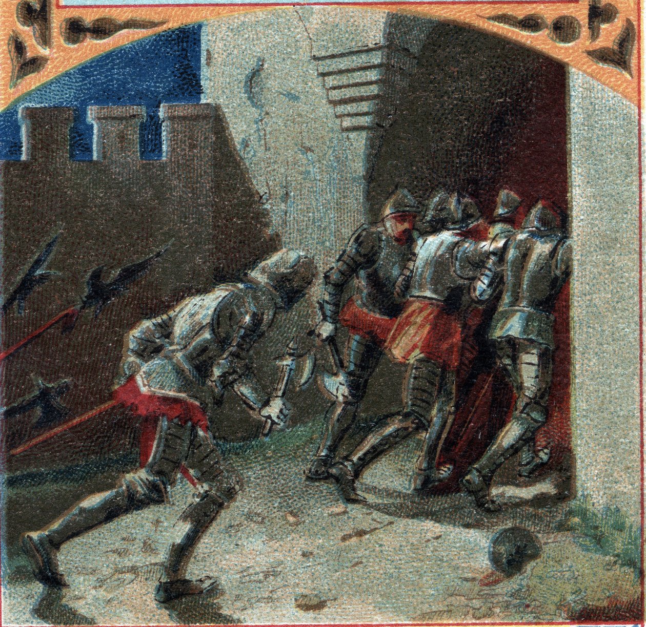 100-year war: the army of the Burgundians seized the castle of Pierrefonds by betrayal by French School