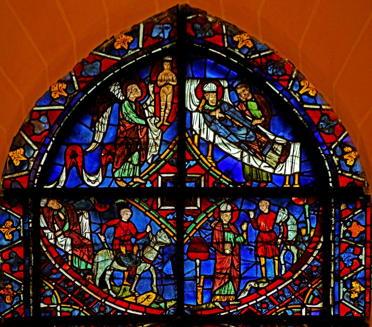 4 Panels from the St Germain Window by French School