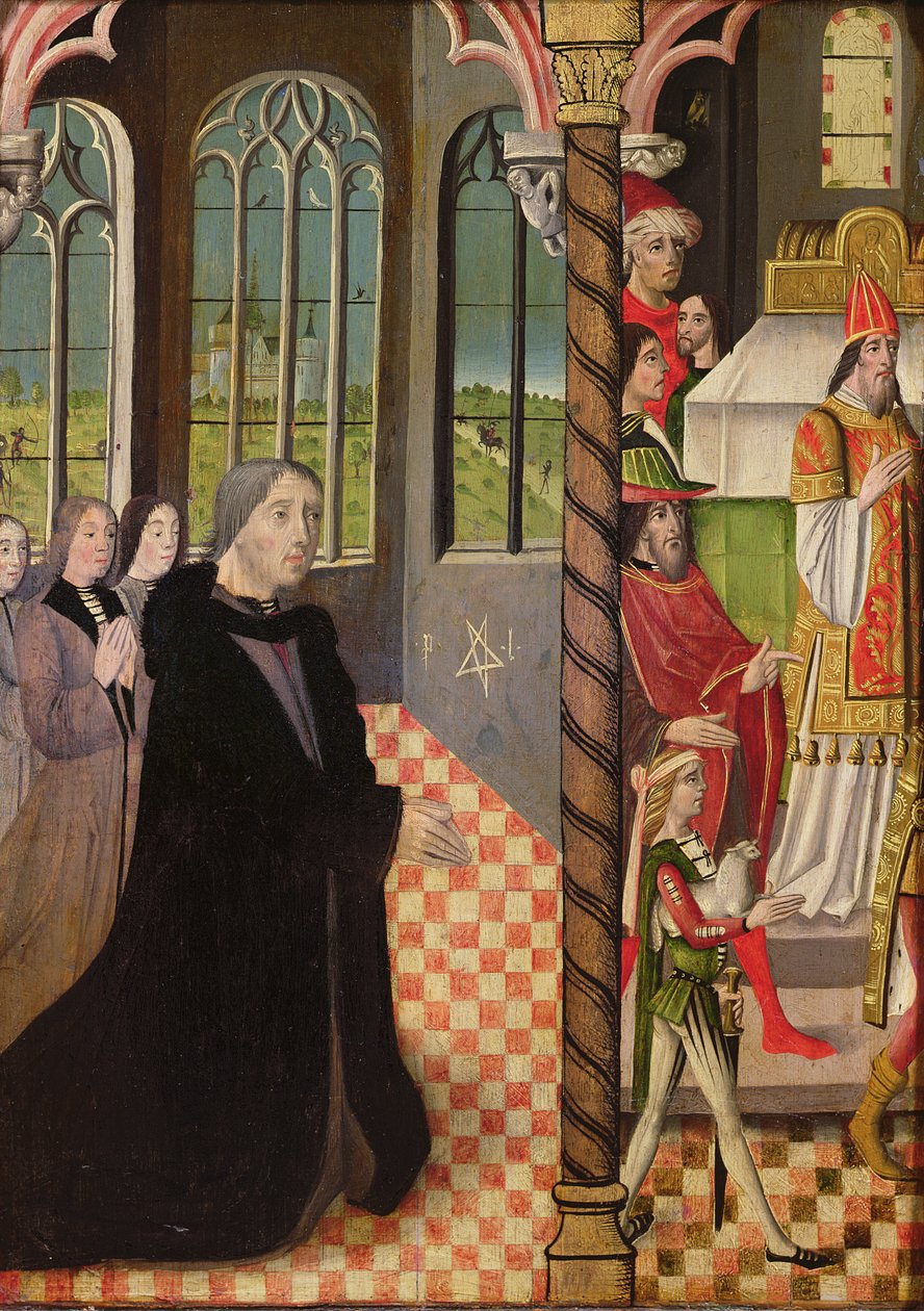 A Donor with His Three Daughters and the Offering of Joachim by French School