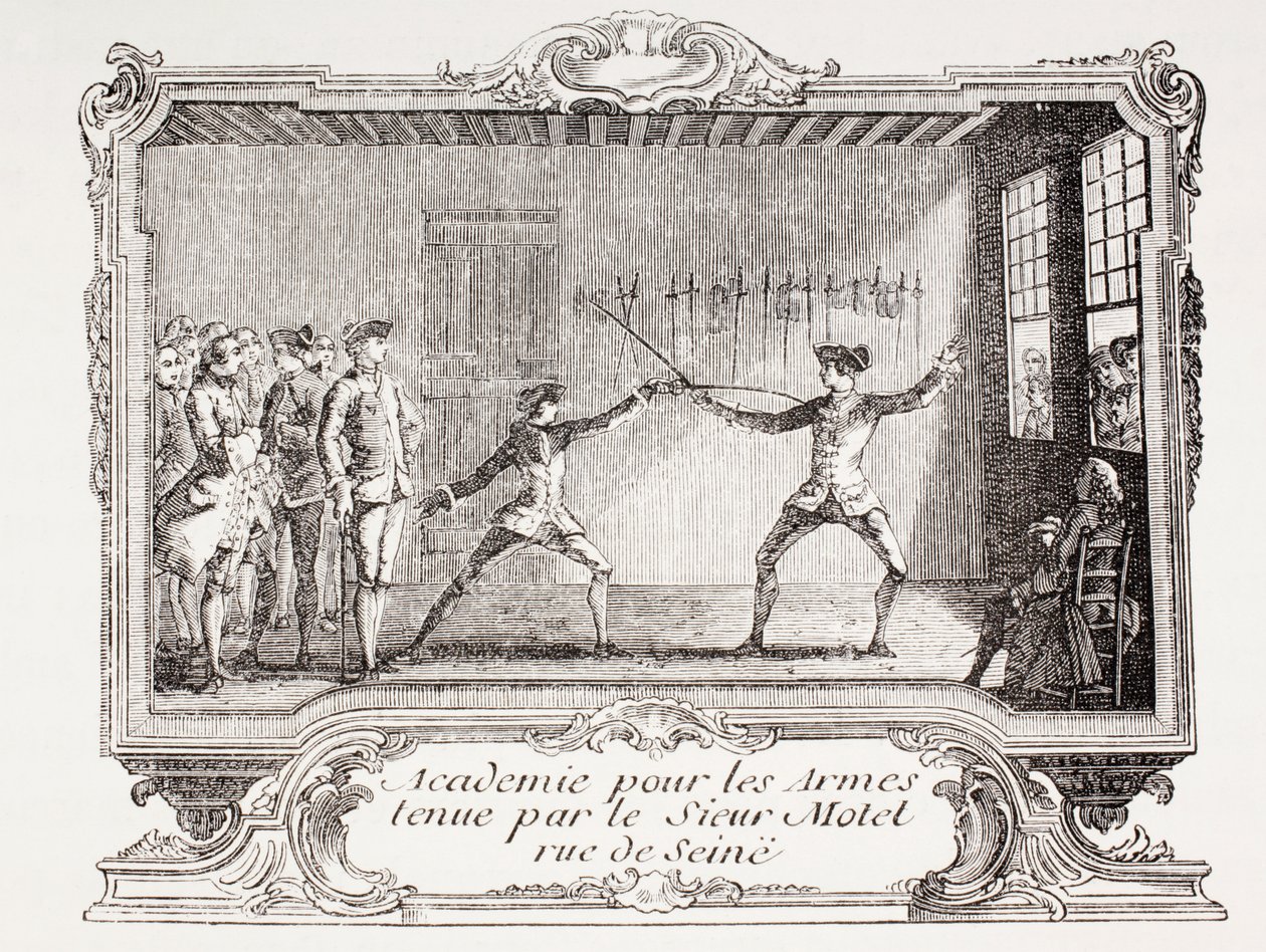 A Fencing Academy in 18th Century Paris by French School