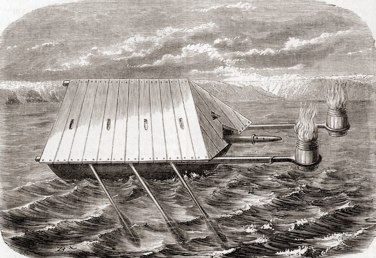 A Greek fire ship, after a drawing in a 13th century Latin manuscript, from 