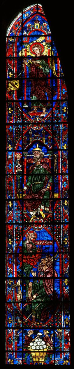 A Seraphim, Isaiah, Moses and the Burning Bush and donor figures by French School