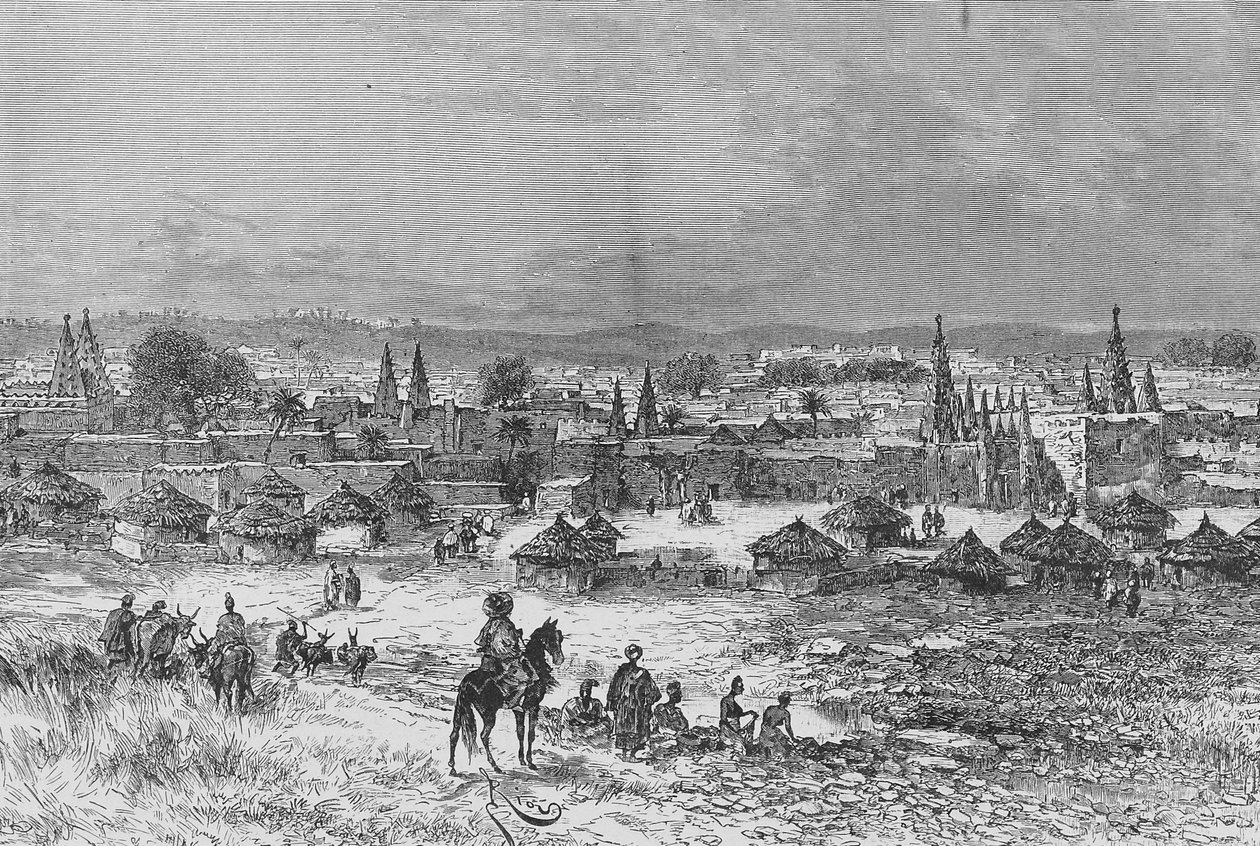 A View of Kong, illustration from Du Niger au Golfe de Guinee by French School