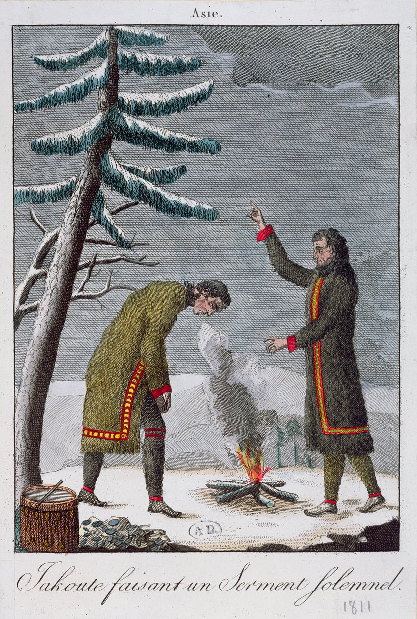 A Yakut Man Taking a Solemn Oath by French School