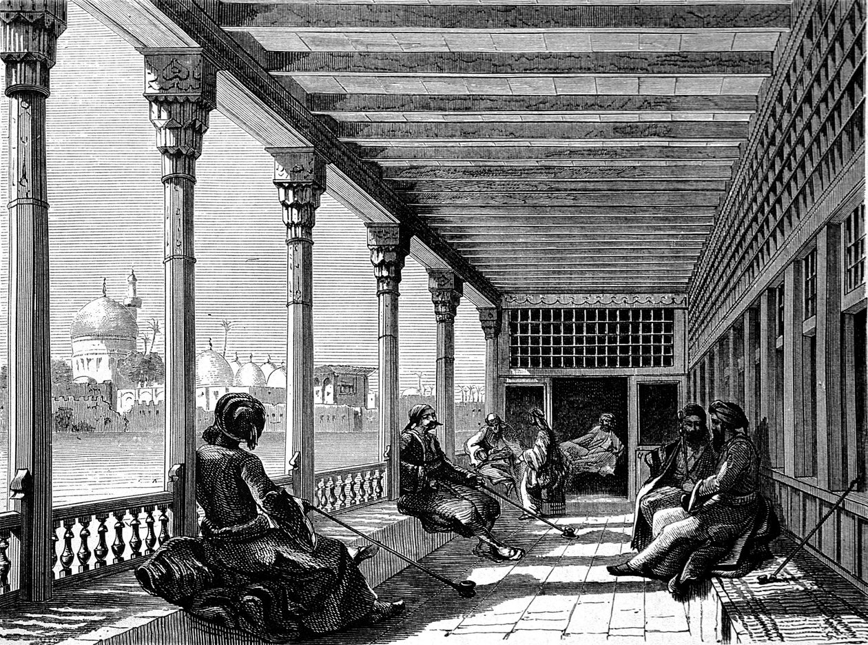 A Cafe on the Banks of the Tigris, Baghdad by French School