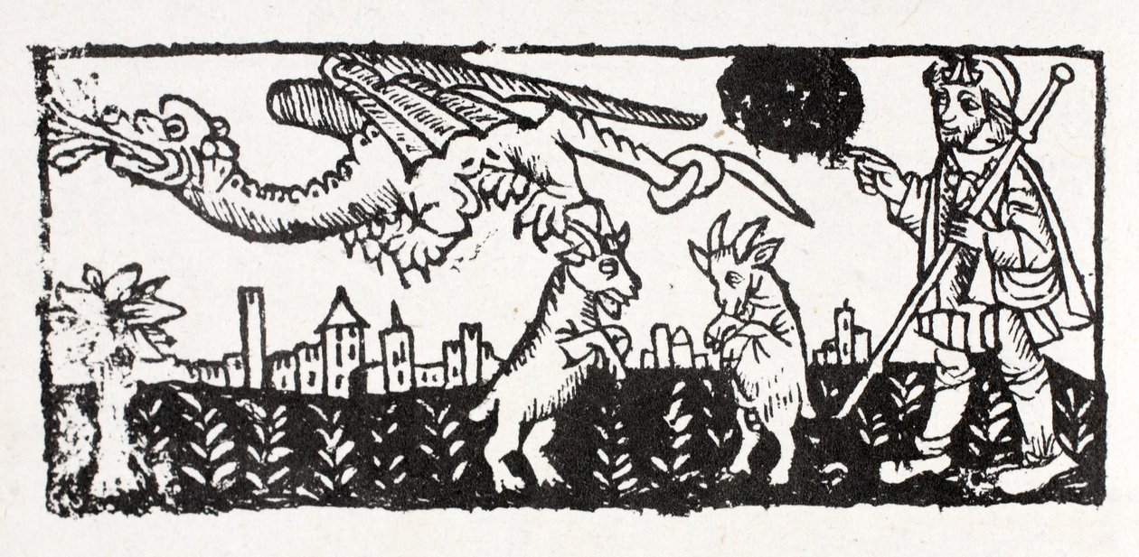 A Dragon, Goats Aflame Jumping in the Air, Le Chemin of St James by French School