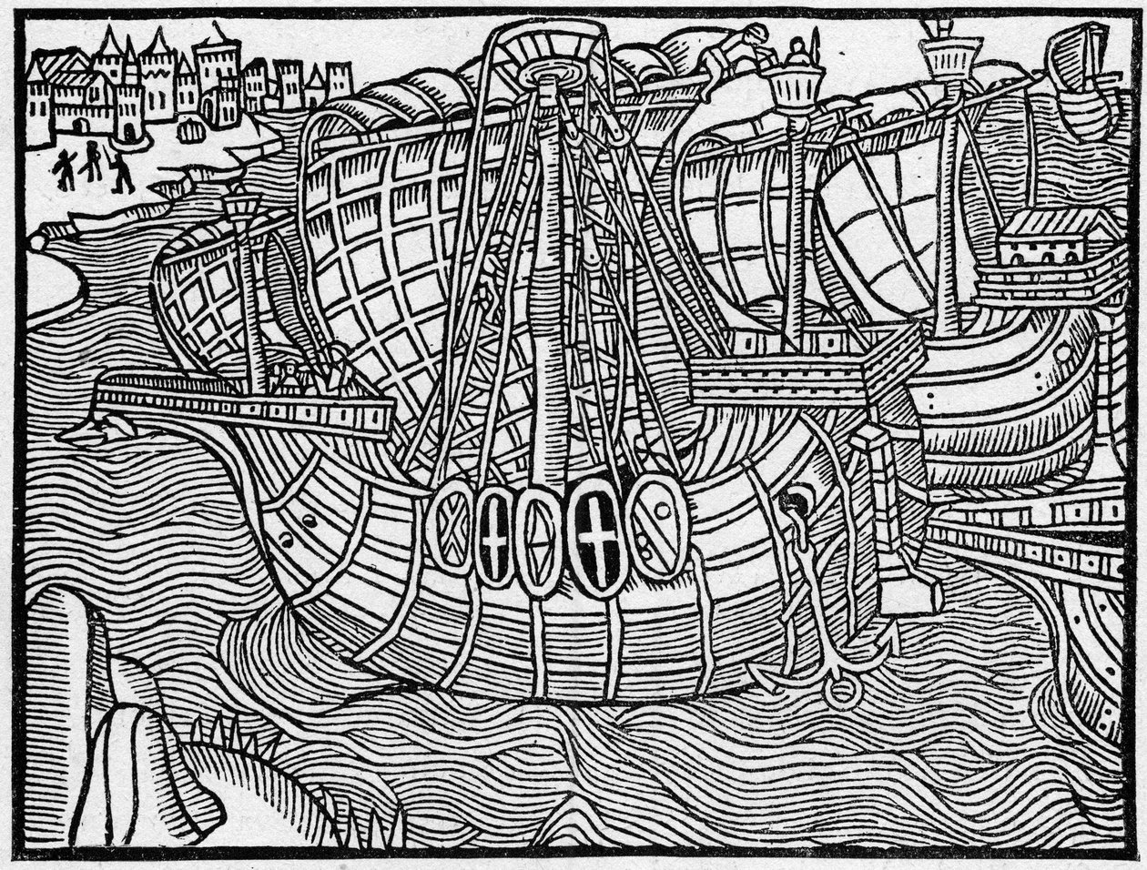 A fleet in the 15th century, after an engraving of Vergier D