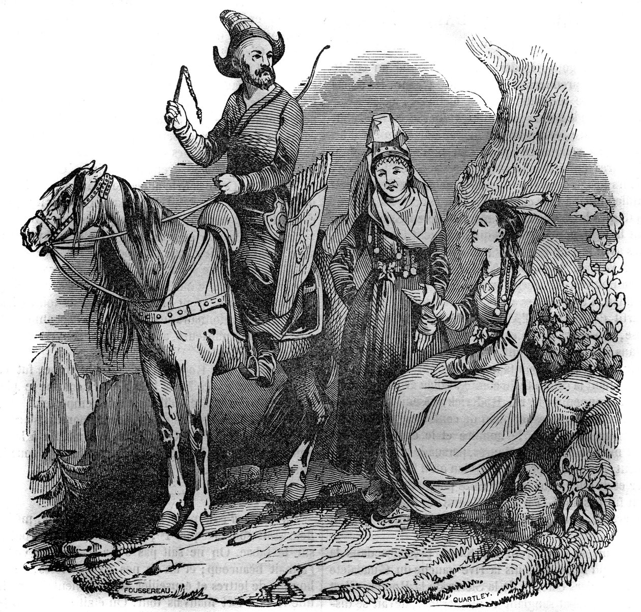 A Group of Kyrgyz Cossacks in Traditional Costume by French School