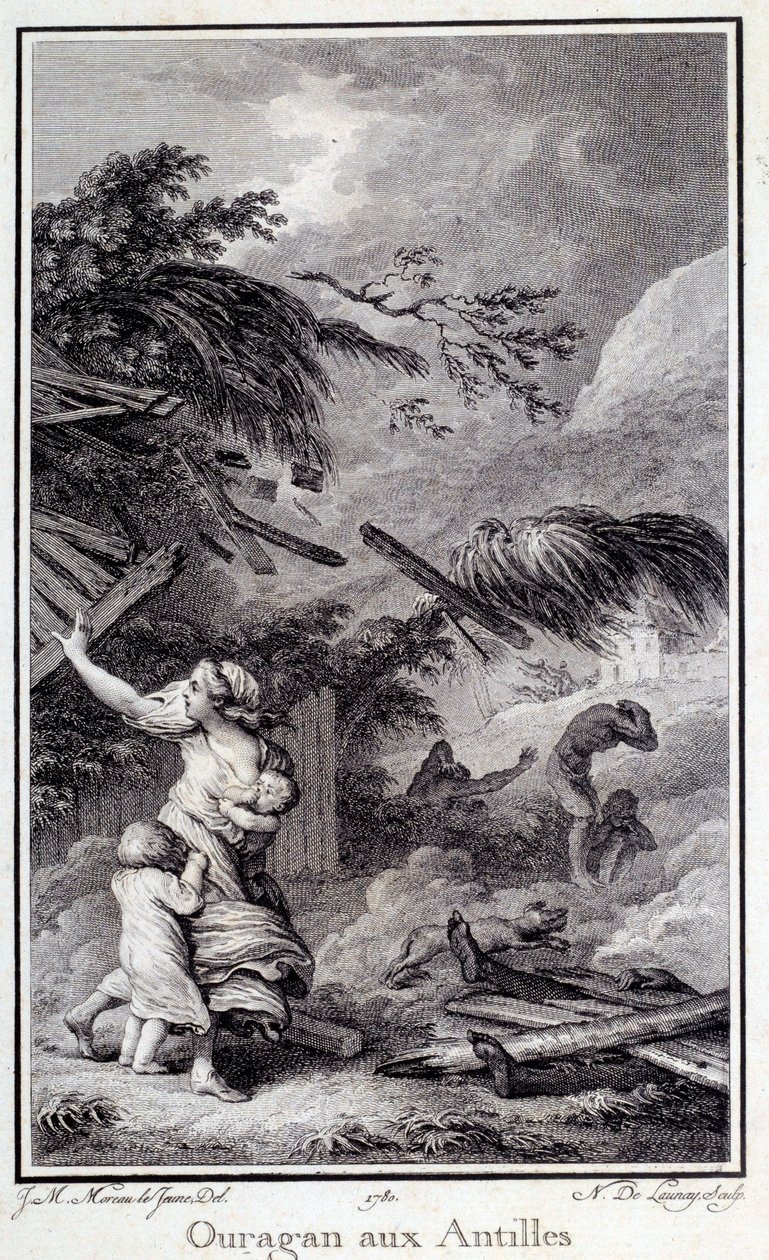 A Hurricane in the West Indies by French School