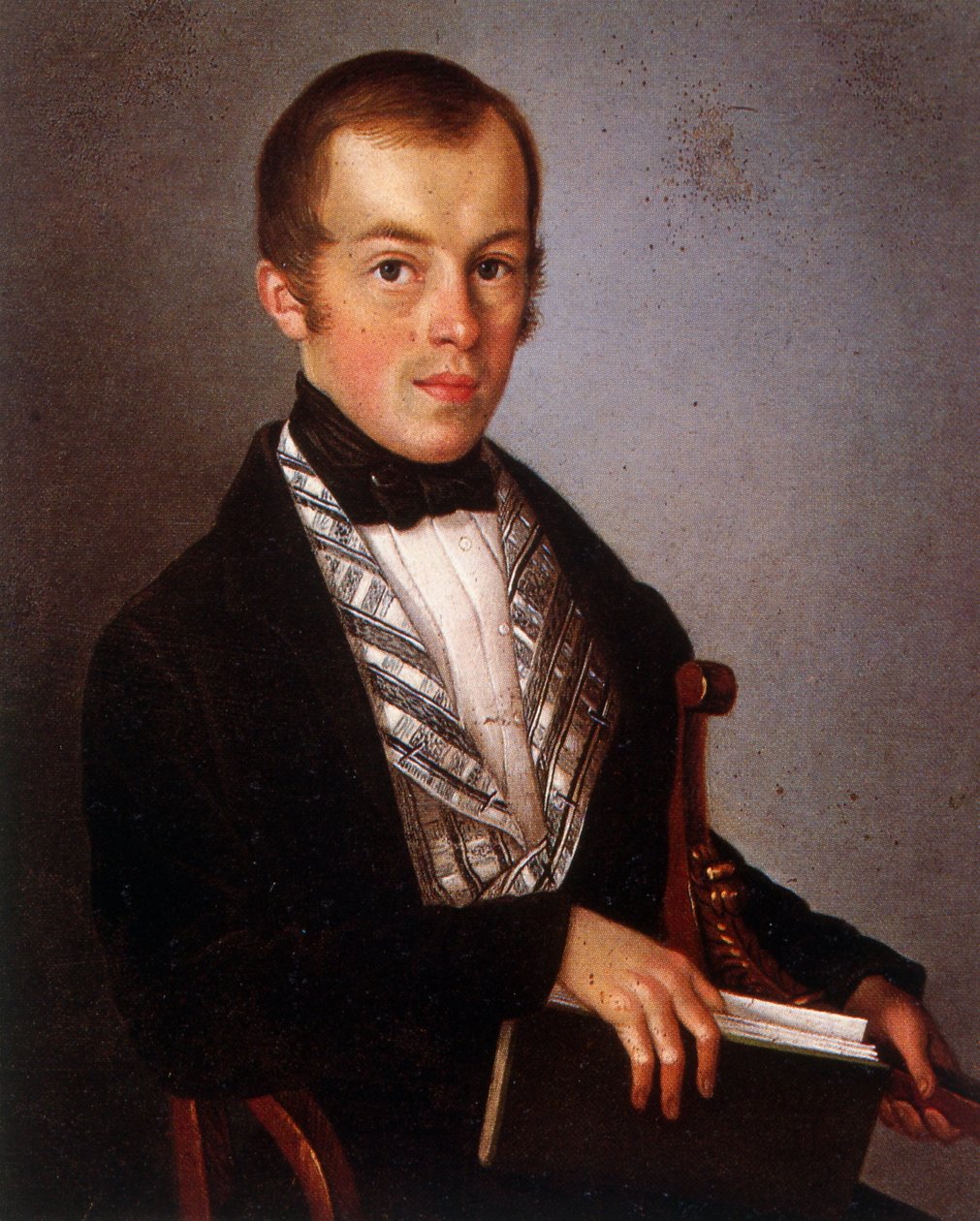 A Man with a Book in His Hand by French School