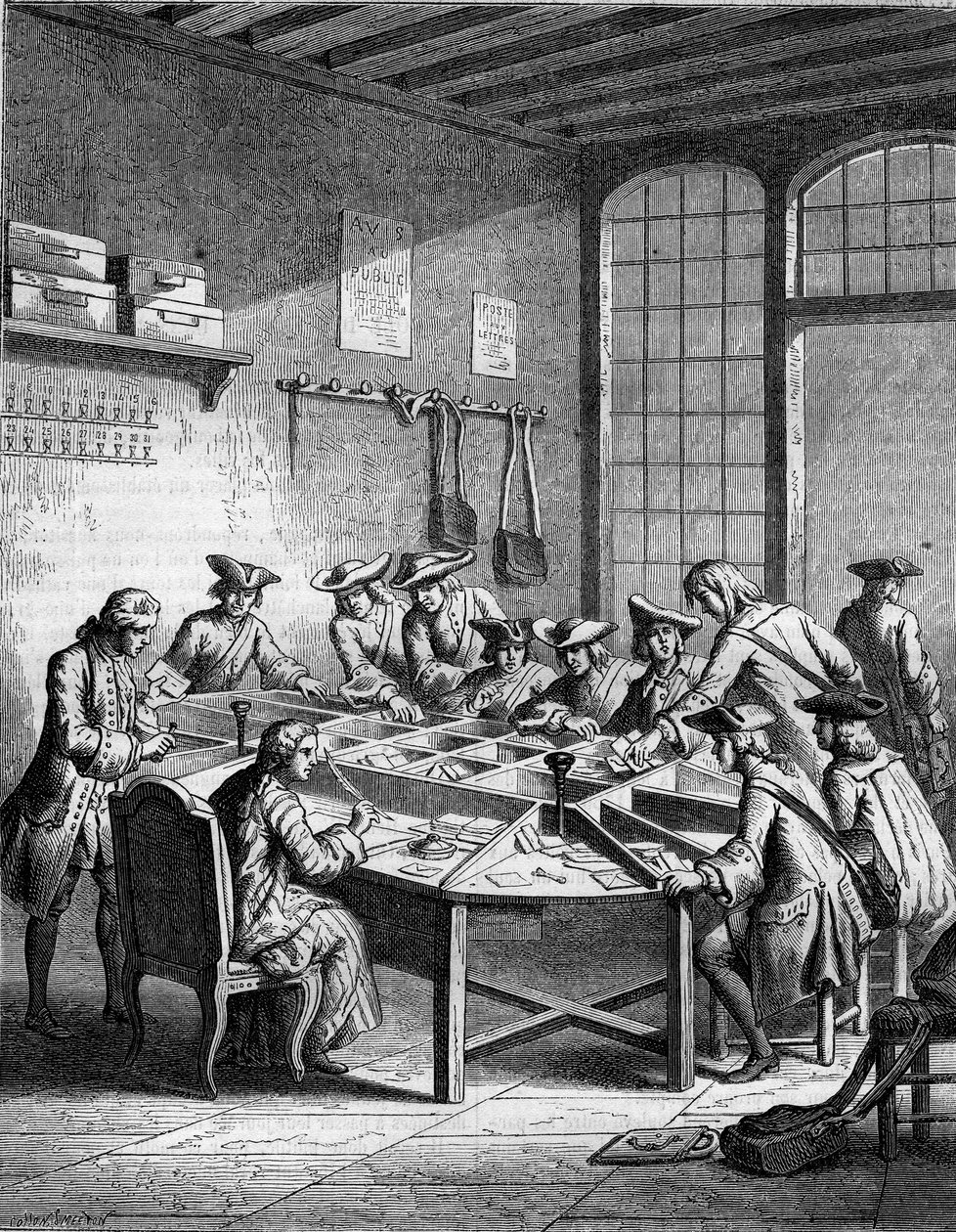 A post office in France at the epoch of Louis XV (1715 to 1774). by French School