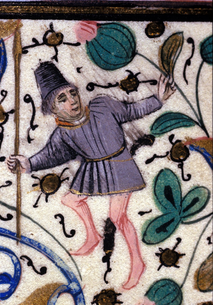 A squire. French manuscript by Petrarch (Francesco Petrarca) from the 13th century. Municipal Library of Rimini by French School