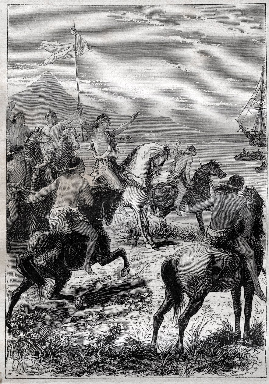 Vice-Admiral John Byron Received by the Natives of Cape des Virgins, at the Eastern Mouth of Magellan