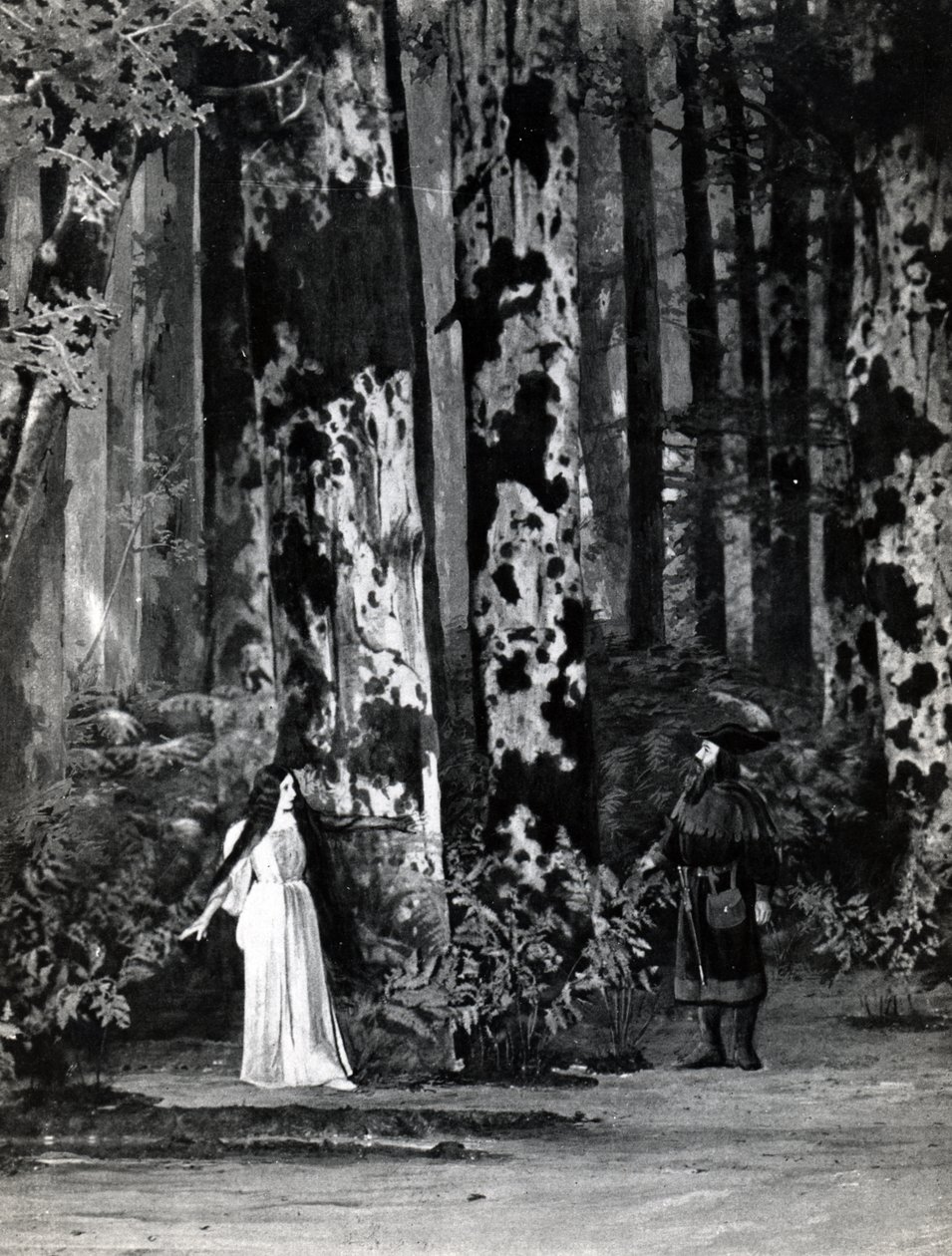 Act I, Scene 1 of Pelleas et Melisande by Debussy (from a photograph of the first production in April, 1902 of the opera at the Opera-Comique in Paris, illustration in Theatre magazine, June, 1902) by French School
