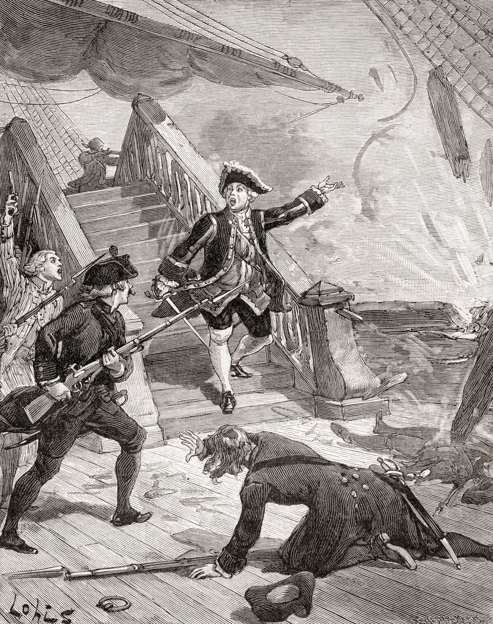 Admiral Suffren in the Indian Ocean During His Campaign Against the English in the 18th Century, from 