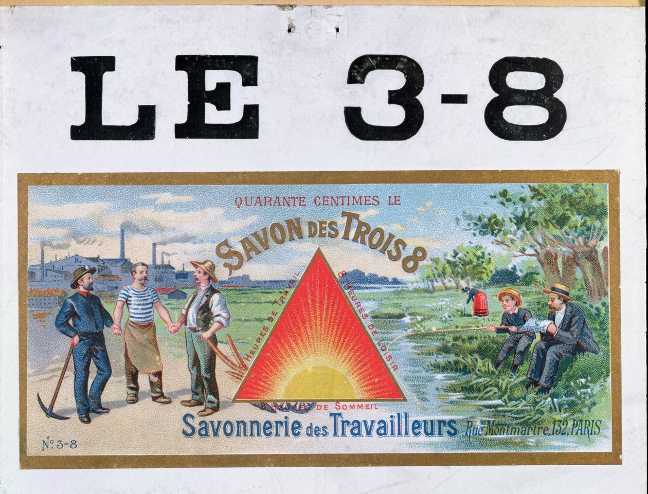 Advertisement for 3x8 brand soap, end of the 19th century by French School