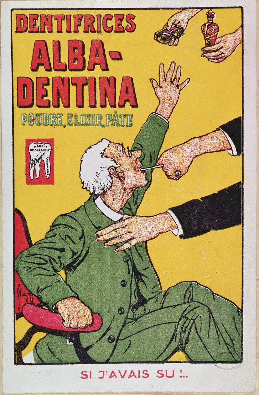 Advertisement for Alba-Dentina toothpaste, c.1900 by French School