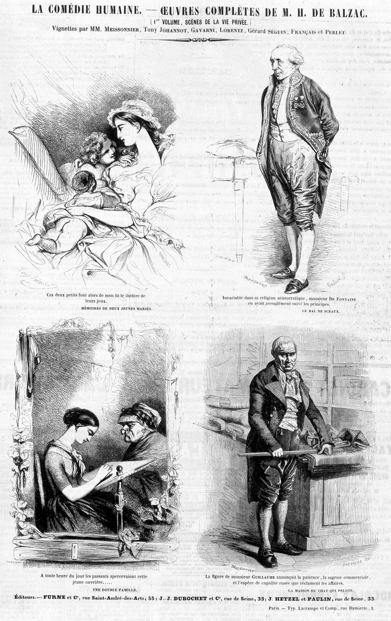 Advertising page for the works of Balzac - in 