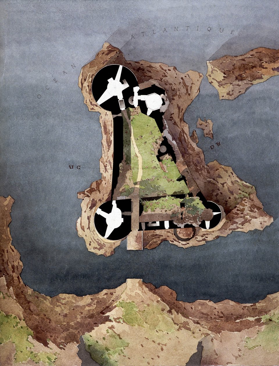 Aerial view of the island of Yeu (Ile-d