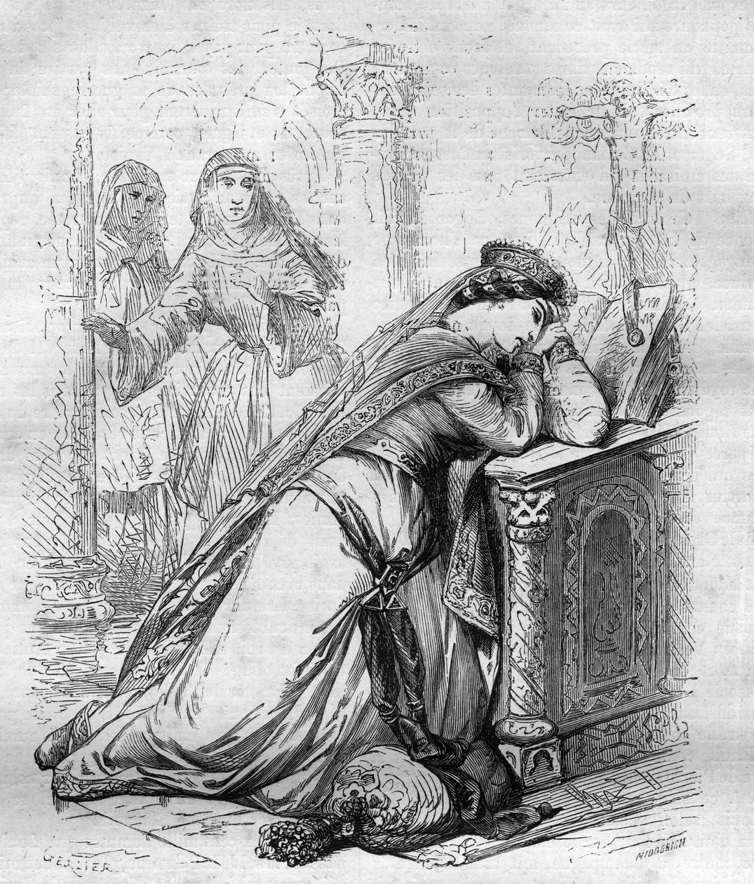 Agnes de Meranie or Meran (1172-1201), queen of France, was sent to the convent by King Philip Augustus by French School