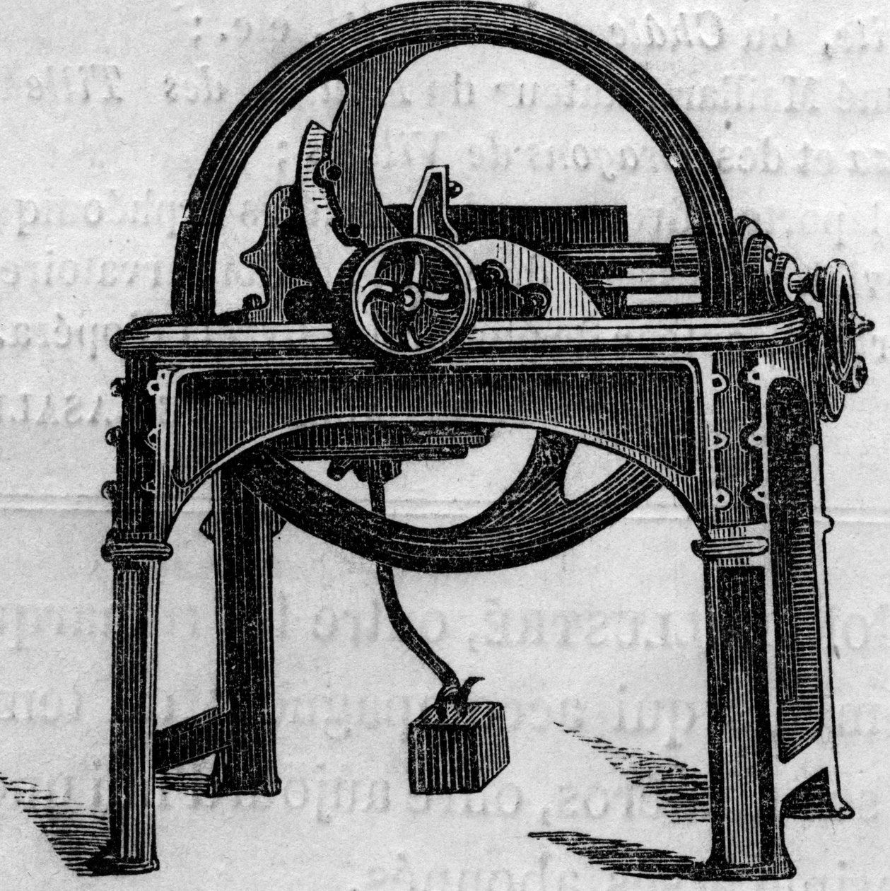 Agricultural machine: a straw axe used to prepare animal feed by French School