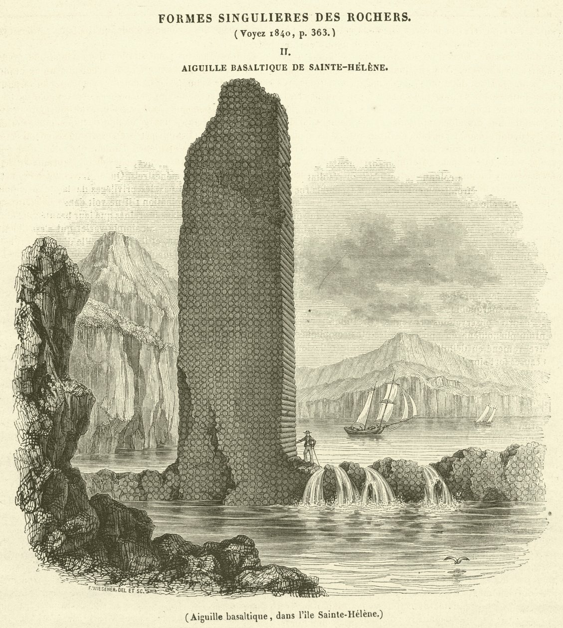 Basalt Needle, in Saint Helena Island by French School