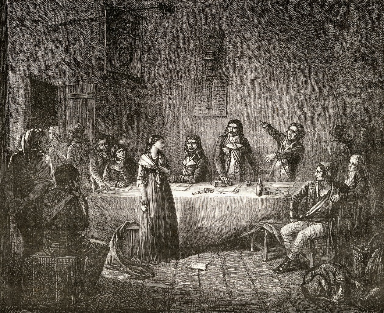 Aimee Cecile Renault in front of the Revolutionary Committee, from 