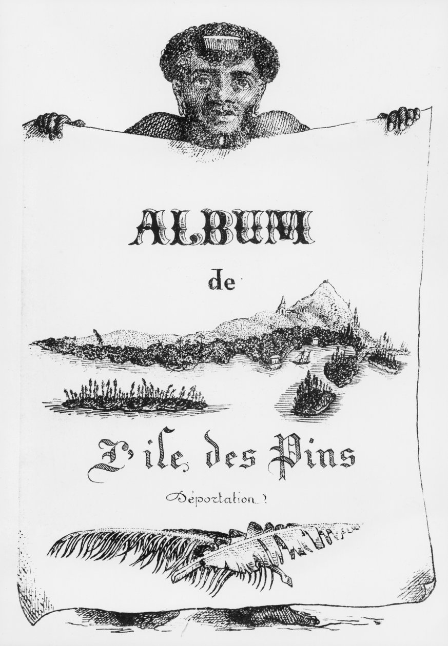 Album of the Isle of Pines, New Caledonia, deportation, front cover illustration, 1877 by French School