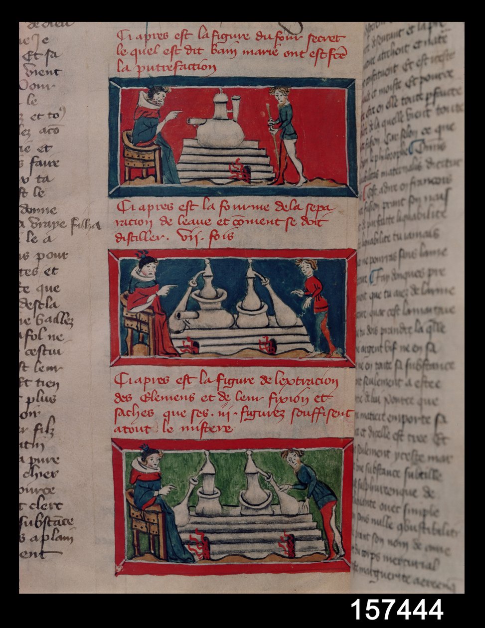Alchemists at Work, from a Manuscript of Alchemy by French School