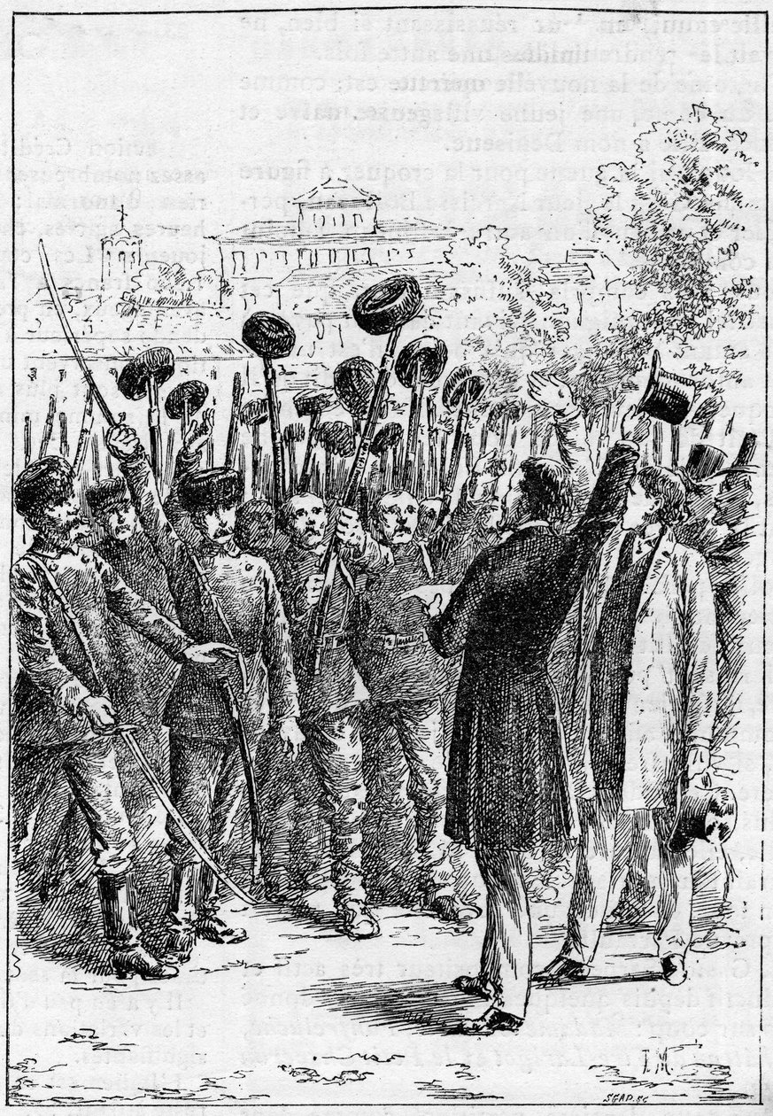Alexander of Battenberg - Alexander I of Bulgaria or Alexander of Battenberg (1857-1893) proclaimed in Philippopoli the union of Romania and Bulgaria by French School