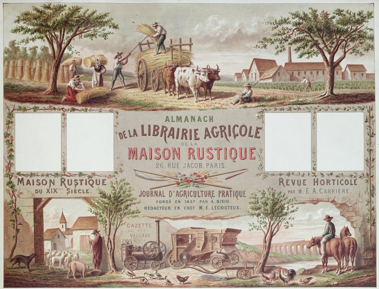 Almanac Illustrating Traditional and Modern Methods of Farming by French School