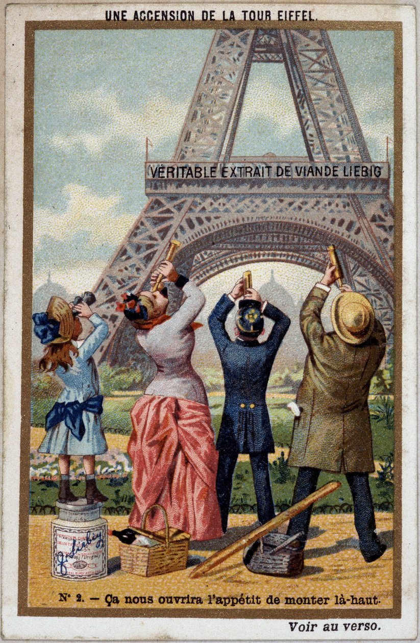 An Ascent of the Eiffel Tower: You Can See the Height of the Tower at the Long View by French School