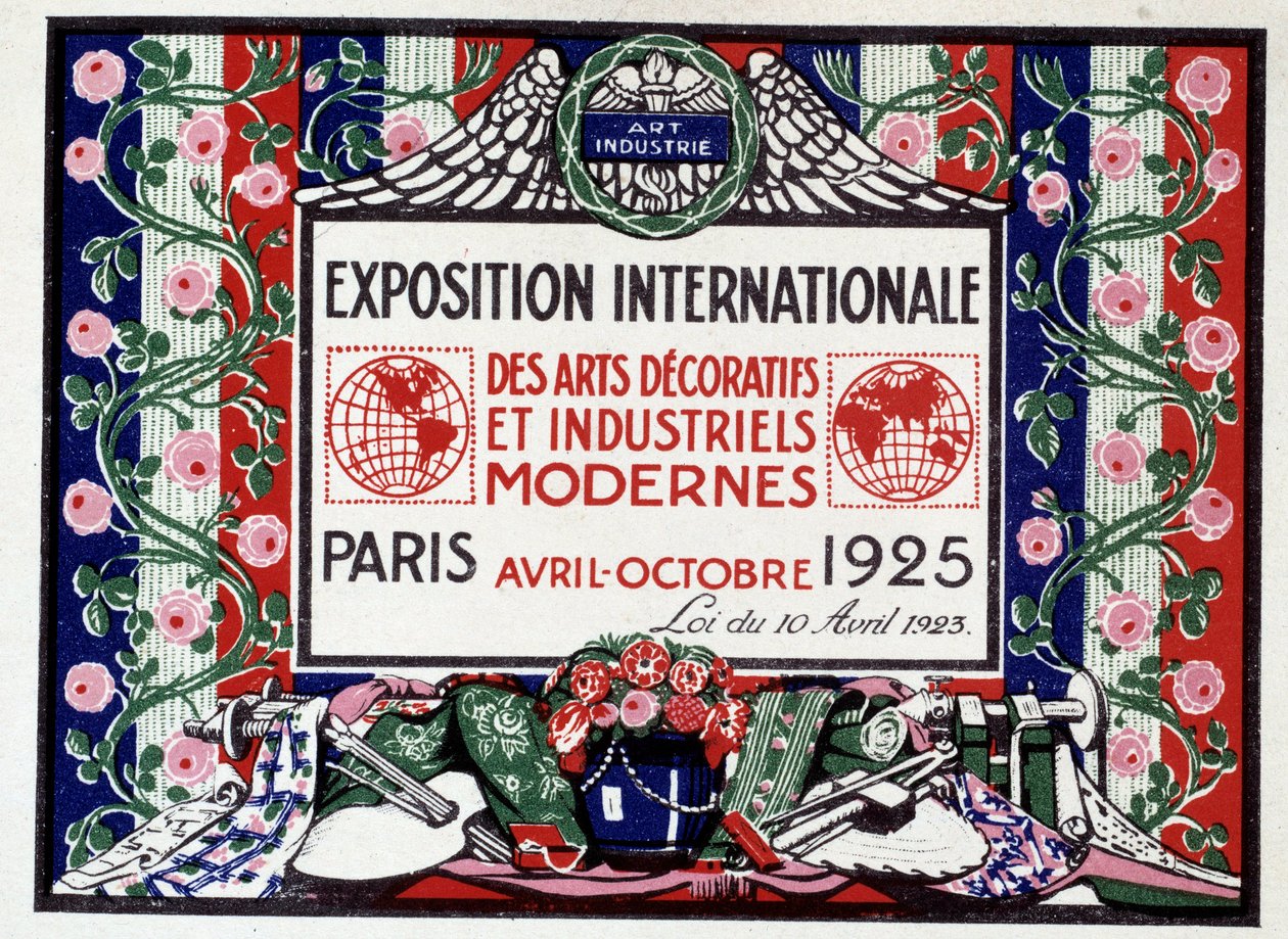 Anonymous Poster for the International Exhibition of Modern Decorative and Industrial Arts by French School
