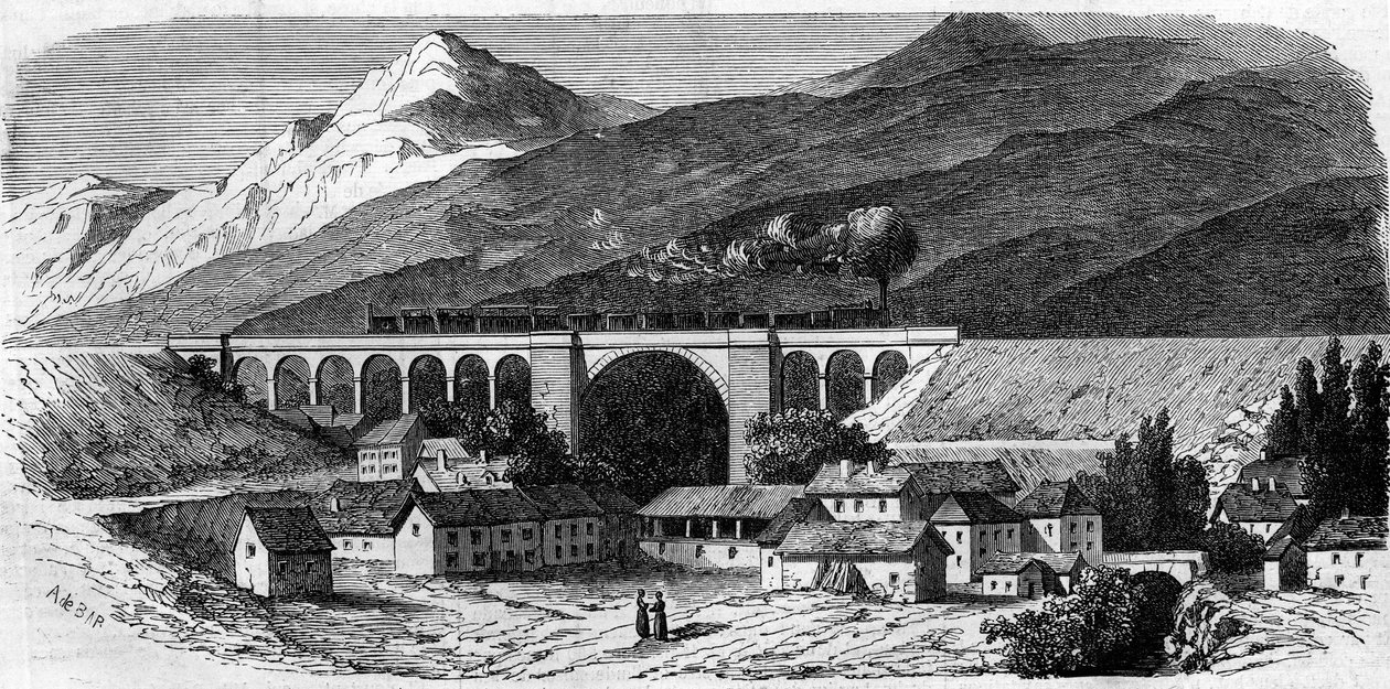 View of the Bellegarde Viaduct on the Railway Line Connecting Lyon to Geneva by French School